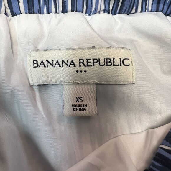 Banana Republic Skirt XS Pockets Blue & White Adorable Lined Elasticated Waist - Picture 4 of 8